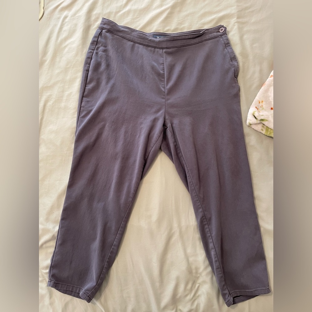 ModCloth Plus Gray Crop Length Trousers